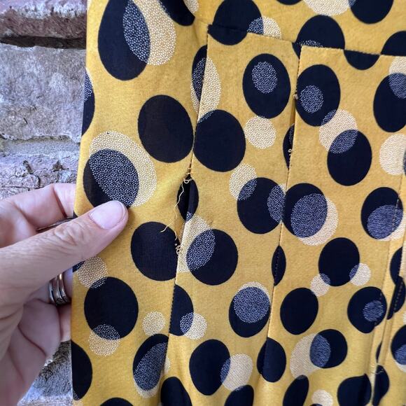 Bettie Page by Tatyana Polka Dot Yellow And Black Wiggle Retro Pin Up Dress XXL - Picture 10 of 15